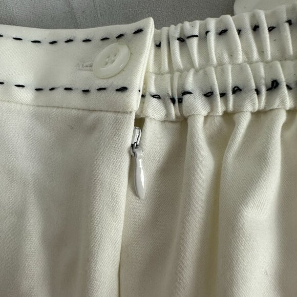 Alfred Dunner Womens Petite 10P Elastic Waist Straight Leg Pants Cream - Picture 4 of 6